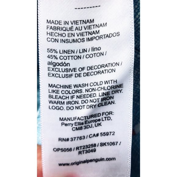 SOLD Original Penguin Mens Blue Slim Geo Print Hybrid Shorts Sz 38 NWT - Picture 11 of 12